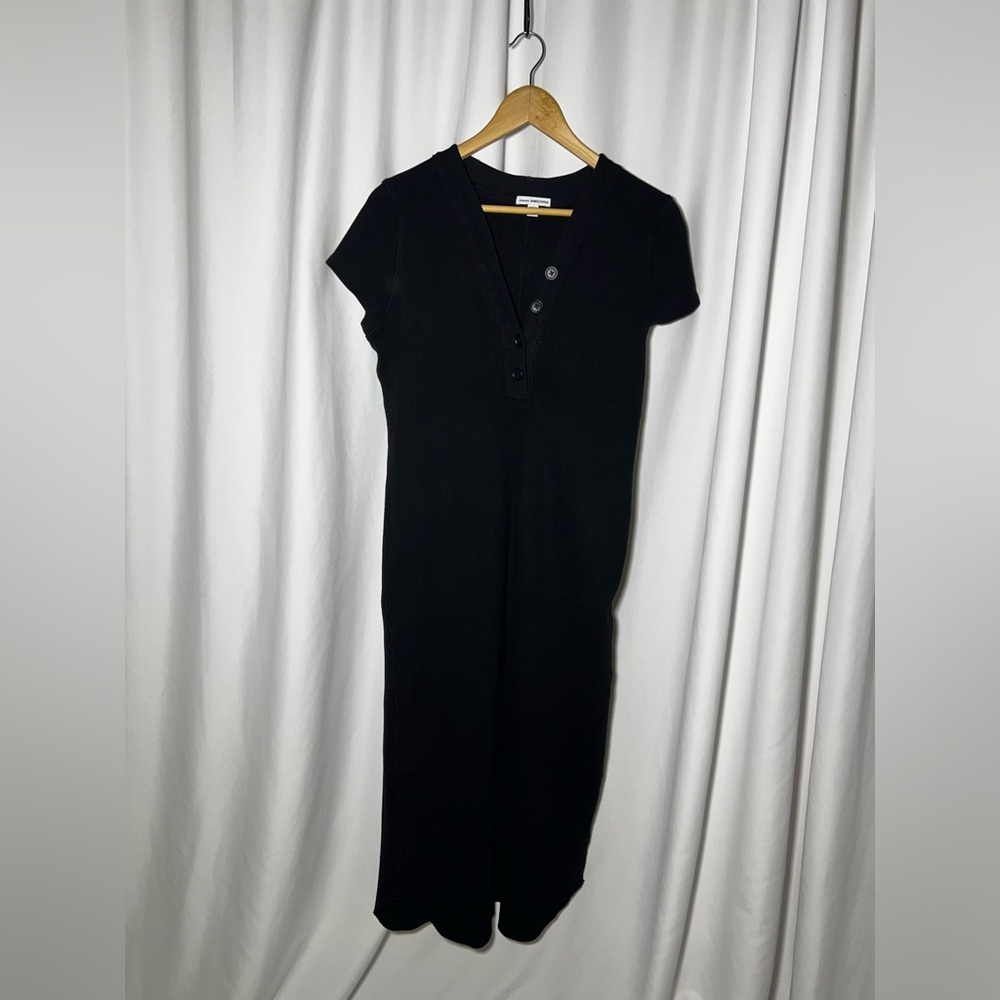 James Perse Standard Rib Henley Dress | 4 - Picture 4 of 8